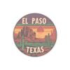 Desert Sunset Kiss-Cut Stickers | El Paso Texas, Cactus and Rocks, Southwestern Decor, Laptop Decals, Wanderlust Travel Accessories
