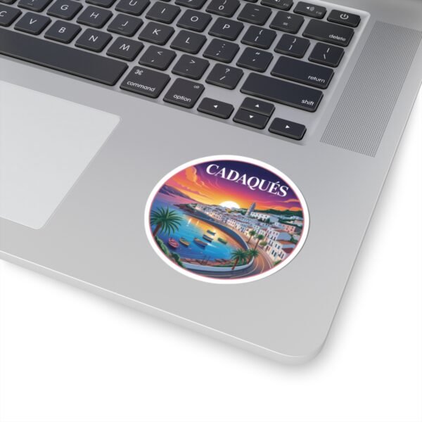 Cadaqués Spain Sunset Sticker - Coastal Village Art, Travel Souvenir, Vibrant Mediterranean Seaside, Spanish Town Scenic Gift