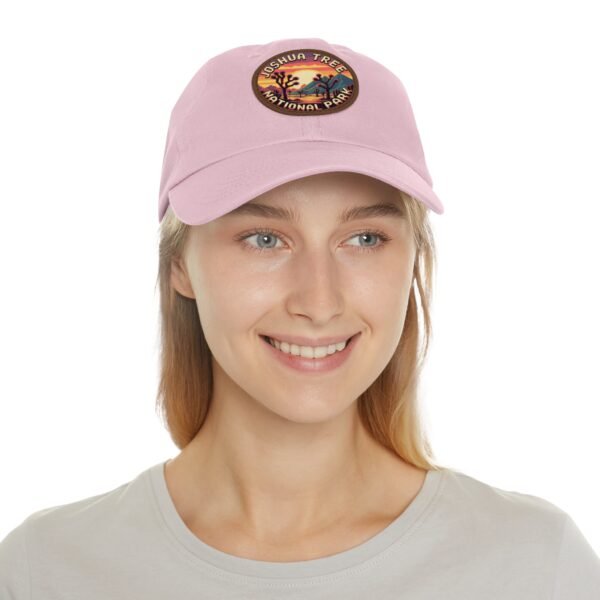 Joshua Tree National Park Hat - 8-Bit Pixel Art Retro Sunset Leather Patch Cap, Desert Baseball Dad Hat, California Souvenir