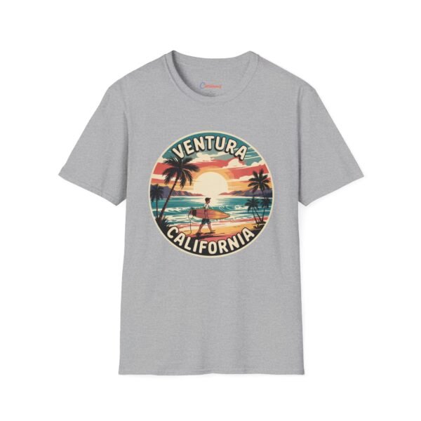 Ventura California T-Shirt - Retro Surfer Beach Tee with Sunset Ocean Art | Vintage Surf Style for Coastal Lovers