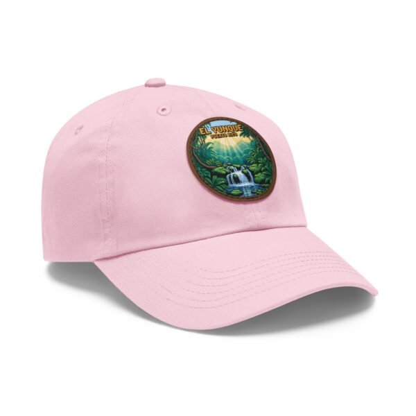 El Yunque Puerto Rico Leather Patch Hat - Tropical Waterfall Cap, Retro Adventure Gift, National Forest Travel Apparel