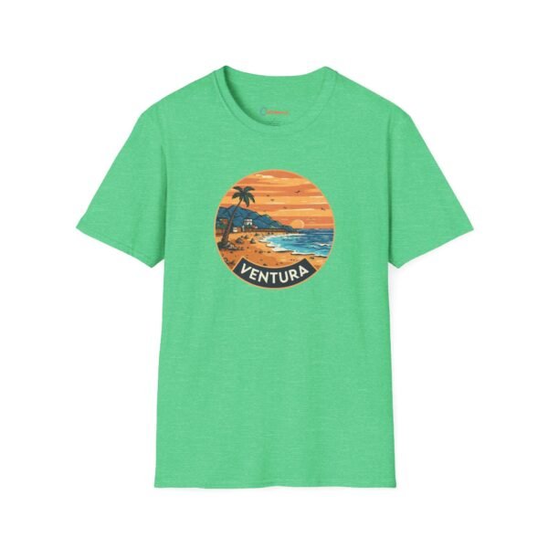 Ventura California Sunset Softstyle T-Shirt, Beach Lover Tee, Coastal Sunset Shirt, Ocean Vibes Top, Vacation Tshirt
