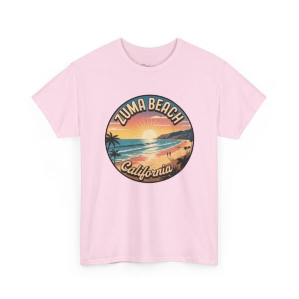 Zuma Beach California T-Shirt - Retro Sunset Malibu Shirt with Coastal Art | Vintage California Beach Tee for Travel Lovers
