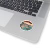 Cadaqués España Sticker - Retro Coastal Travel Art with Boats, Sunset and Mediterranean Village - Vintage Style Spanish Souvenir