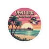 643350297019951314_1200.jpeg Ventura California Sticker - Retro Pixel Art Sunset with Pier and Pelican, Beach Vibes Coastal Aesthetic Travel Design