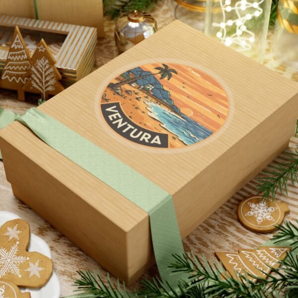 Ventura, California - Sunset on the shore of the beach - Kiss-Cut Stickers