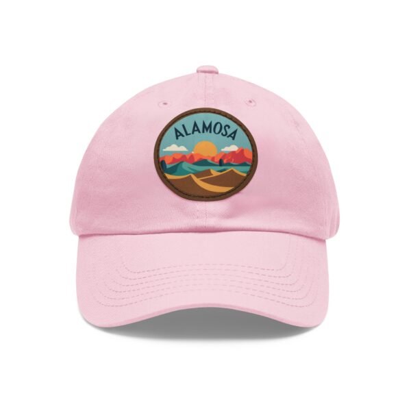 Alamosa Colorado Hat - Retro Sunset Leather Patch Cap, Great Sand Dunes Mountains Travel Souvenir Dad Hat, Outdoor Adventure