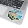 Sitges Spain Sticker - Retro Travel Coastal Beach Design with Palm Trees, Mediterranean Souvenir Decal
