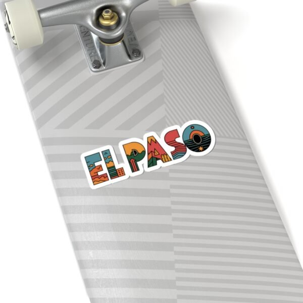 Texas Landscape Kiss-Cut Stickers | El Paso Artistic Letters, Southwest Symbols, Travel Accessories, Unique Decals for Water Bottles and