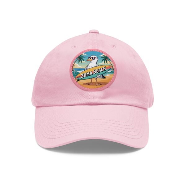 Zuma Beach Hat - PU Leather Patch Funny Seagull Baseball Cap, Malibu California Souvenir