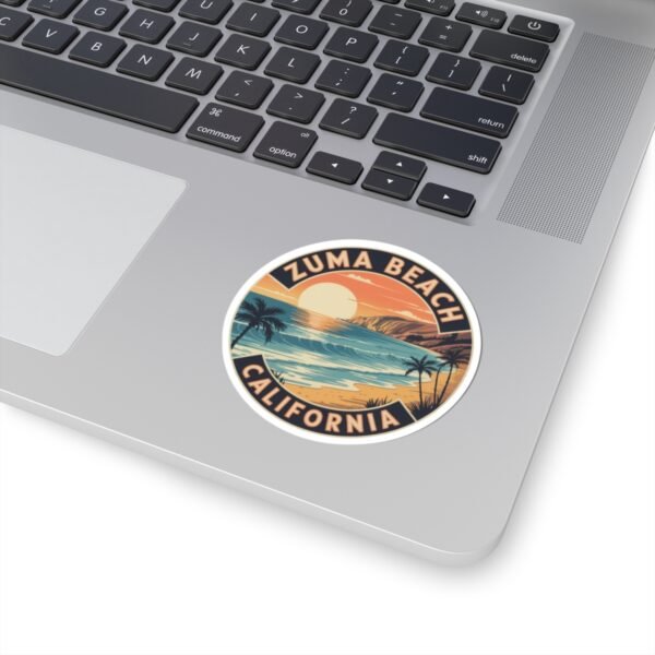 Zuma Beach California Sticker - Retro Sunset Coastal Decal, Surf Art Vinyl Sticker, Summer Vibes Gift