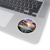 6640433599936426011_1200.jpeg Carmel-by-the-Sea Sticker - Pixel Art Sunset Beach Cliffside Scene with Ocean Waves - Retro California Travel Souvenir Vinyl Decal