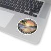 Zuma Beach California Sticker - Retro Pixel Art Coastal Decal, 3x3" Oval Vinyl Sticker for Laptops, Water Bottles & Beach Vibes Lovers