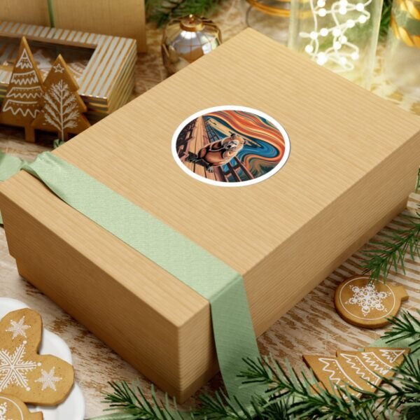 The Capy Scream Vinyl Sticker - Funny Capybara Art Inspired by The Scream | Round Waterproof Decal for Laptops, Journals & Gifts