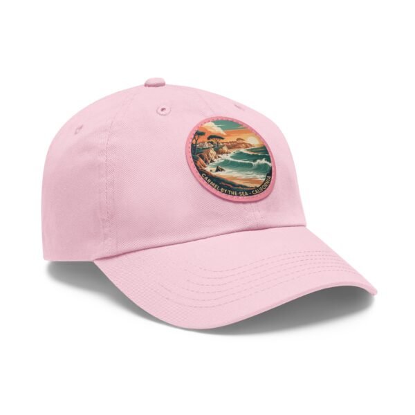 Carmel by the Sea Hat - Retro Coastal Leather Patch Cap, California Ocean Sunset Embroidery Style
