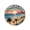 Zuma Beach Pixel Art Sticker - Retro California Sunset Surf Vibes