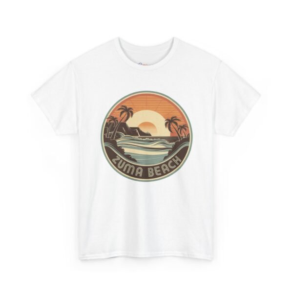 Zuma Beach California T-Shirt - Retro Sunset Surf Graphic | Vintage Malibu Style Tee for Beach & Travel Lovers