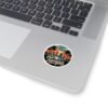 Tampa Florida Sticker - Retro Circular Skyline with Dome, Bridge & Palm Trees - Vintage Coastal Travel Souvenir Decal for Water Bottles