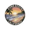 Zuma Beach California Sticker - Retro Pixel Art Coastal Decal, 3x3" Oval Vinyl Sticker for Laptops, Water Bottles & Beach Vibes Lovers