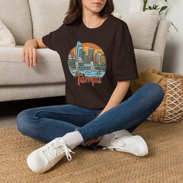 Tampa Florida T-Shirt - Cityscape Sunset Tee, Tampa Skyline Shirt, Unisex Softstyle Gift for Travelers