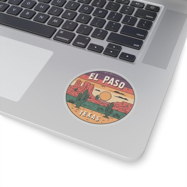 Desert Adventure Retro Design Kiss-Cut Stickers, El Paso Texas Sticker, Travel Decal, Wanderlust Camping Sticker, Southwest Desert Sticker