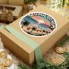 Zuma Beach Pixel Art Sticker - Retro California Sunset Surf Vibes