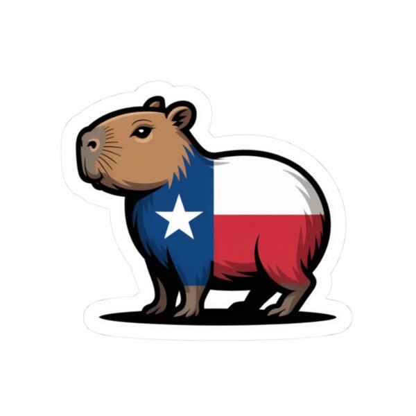 Texas Capybara Sticker - Cute Kiss-Cut Vinyl Decal, Lone Star Flag Design, Texas Souvenir, Laptop Decor