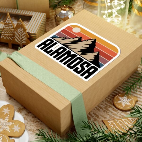 Alamosa Mountain Sunset Sticker - Retro Colorado Travel Decal for Water Bottles, Laptops, Journals