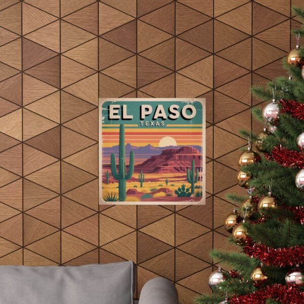 6948013698842442495_2048.jpeg El Paso Texas Poster - Retro Desert Wall Art | Vintage Southwestern Sunset Print | Cactus Landscape Travel Decor | Mid-Century Style