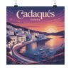 Cadaqués Spain Poster - Mediterranean Sunset Wall Art Print, Coastal Travel Decor, Costa Brava Illustration, Europe Beach Landscape