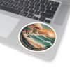 Carmel-by-the-Sea California Sticker - Retro Coastal Sunset Cliff and Ocean Waves Design - Vintage Travel Souvenir Vinyl Decal