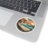 Carmel-by-the-Sea California Sticker - Retro Coastal Sunset Cliff and Ocean Waves Design - Vintage Travel Souvenir Vinyl Decal