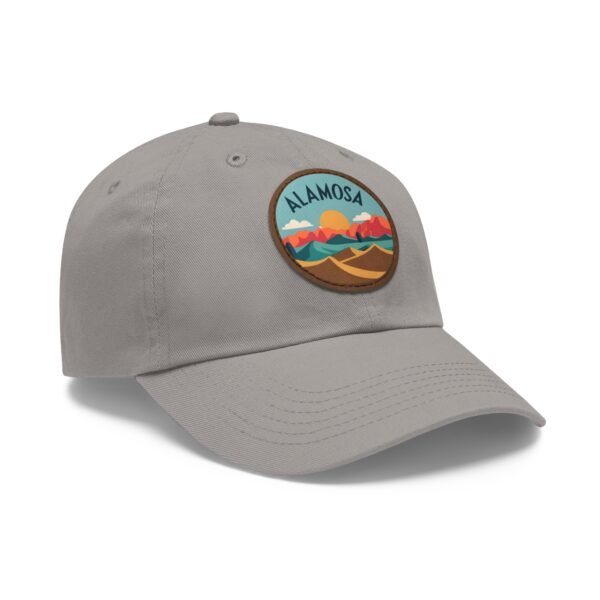 Alamosa Colorado Hat - Retro Sunset Leather Patch Cap, Great Sand Dunes Mountains Travel Souvenir Dad Hat, Outdoor Adventure