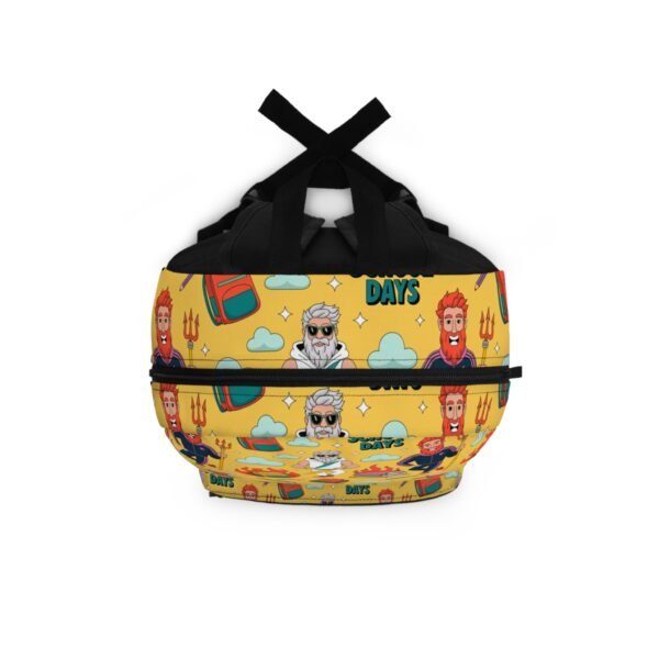 School Days Backpack - Mythology-Inspired Pattern Featuring Zeus & Hades - Funny Cartoon Bag for Students and Teachers