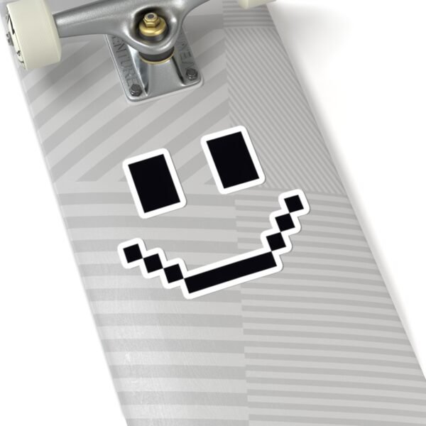 Pixel Smiley Face Sticker - Retro 8-Bit Minimalist Happy Face Decal, Funny Gaming Pixel Art, Cute Laptop & Water Bottle Sticker