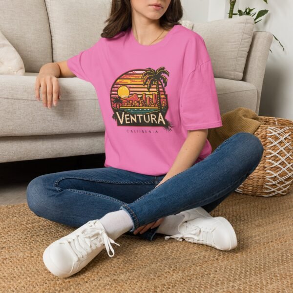 Ventura Sunset Pixel Art California Dream Unisex Softstyle T-Shirt, Graphic Tee, Vintage Style Shirt, Retro Tshirt, Beach Lover Gift