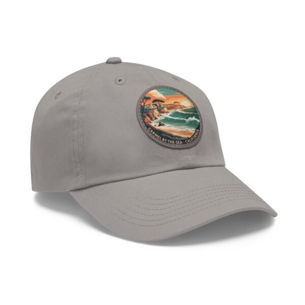 Carmel by the Sea Hat - Retro Coastal Leather Patch Cap, California Ocean Sunset Embroidery Style