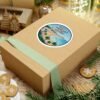 Sitges Spain Sticker - Retro Travel Coastal Beach Design with Palm Trees, Mediterranean Souvenir Decal