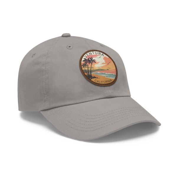 7309774498094197907_2048.jpeg Ventura California Hat - Vintage Sunset Leather Patch Cap | Coastal Beach Dad Hat with Palm Trees & Ocean View | Retro Surf Gift