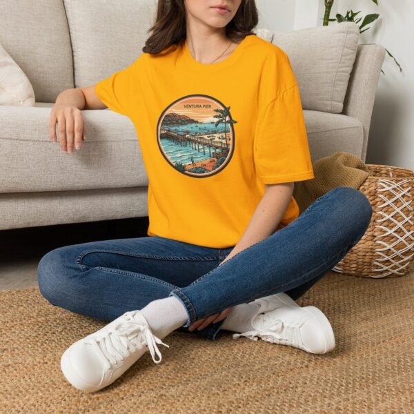 Ventura, California | Aerial view drawing of Ventura Pier - Unisex Softstyle T-Shirt