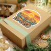 El Paso Texas Sticker - Retro Western Desert Decal with Cowboy & Cactus, Sunset Mountain Art, Southwestern Travel Souvenir