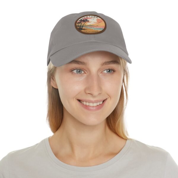 7456687418956884705_2048.jpeg Ventura California Hat - Vintage Sunset Leather Patch Cap | Coastal Beach Dad Hat with Palm Trees & Ocean View | Retro Surf Gift