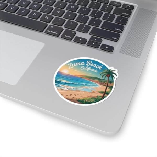 Zuma Beach California Sticker - Retro Sunset Beach Vinyl Decal, Coastal Aesthetic Travel Gift, Malibu Surf Vibes Decor
