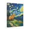 Canvas Print, Capybara Art - Tranquil Night Landscape Wall Decor, Whimsical Animal Illustration, Capybara Nation Collection, Nature Lover