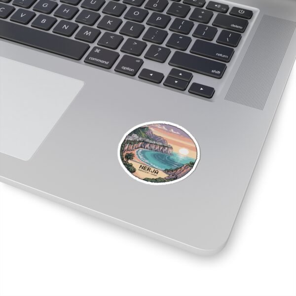 Nerja Spain Sticker - Pixel Art Mediterranean Sunset | Retro 8-Bit Coastal Design of Andalucía | Travel Vinyl Decal for Laptop & Bottle