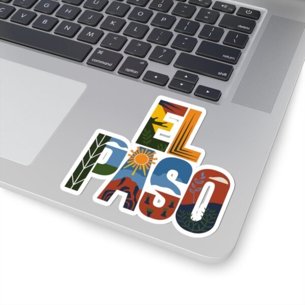 Stickers, Colorful El Paso Texas Nature Inspired Letter Art, Travel Gift Souvenir, Laptop Decal, Car Bumper Sticker, Planner Decoration