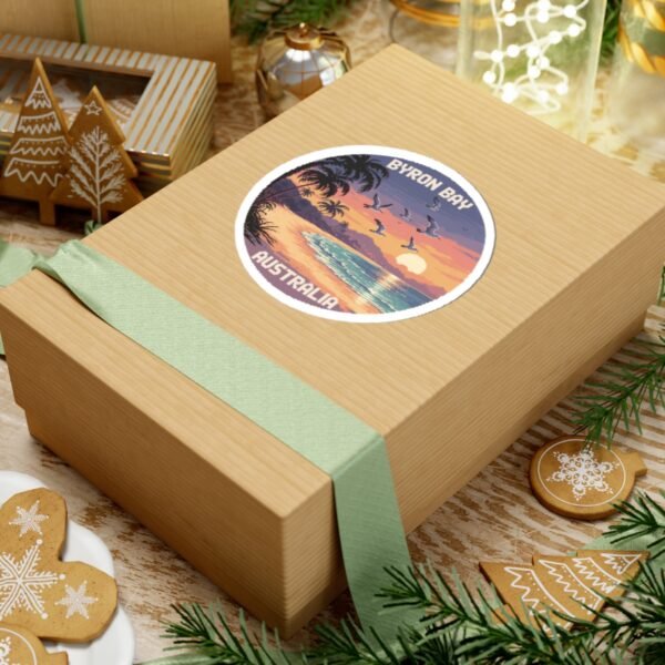 7632822369093089876_1200.jpeg Byron Bay Australia Sticker - Retro Pixel Art Beach Sunset Design, Coastal Travel Souvenir, Vintage Ocean Scene Vinyl Sticker