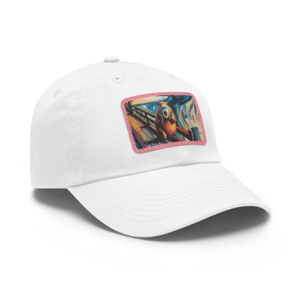 Capybara Scream Hat - Funny Capybara Baseball Cap, Art Parody Gift, Munch Inspired Retro Patch Cap, Unisex Adjustable Hat