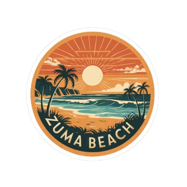 777745211244890293_1200.jpeg Zuma Beach California Sticker - Retro Sunset Surf Vibes, Tropical Ocean Scene, Beach Lover Gift, Waterproof Vinyl Decal