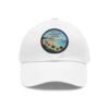 Sitges Spain Hat - Vintage Leather Patch Dad Cap with Coastal Beachfront Design, Adjustable Strapback, Travel Souvenir Gift